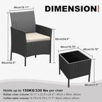 GarveeLife 3 Pieces Patio Furniture Set, Outdoor Furniture Sets - Image 2