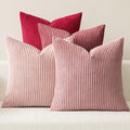 MIULEE Soft Corduroy Decorative Throw Pillow Covers Pink Series 18x18 | Set of 4 by MIULEE