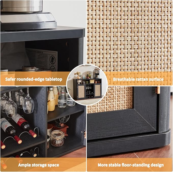 Lerliuo Rattan Wine Cabinet - Image 7