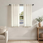 Pitalk Neutral Linen Curtains 40 Inch Length 2 Panels by Pitalk