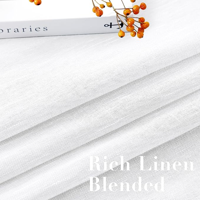 H.VERSAILTEX White Linen Sheer Curtains - Image 4