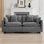 76'' Cloud Deep Seat Loveseat, Upholstered Chenille Modular 2-Seats Sectional by WUTUTUEE