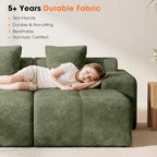 83.5" Boneless Loveseat with 2 Ottoman, Cloud Comfy Sofa Bed, Modular Sofa - Image 6