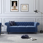 Chesterfield 3 Seater Sofa, Modern Velvet Tufted Couch 3 Seater by RUSTYER