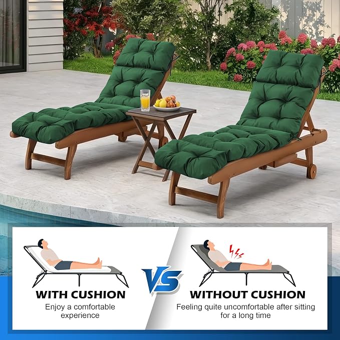 Chaise Lounge Cushions Outdoor, Waterproof & Fade Resistant Patio Lounge Chair - Image 6