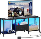 JARHETUN TV Stand with LED Lights, Entertainment Center with Open Shelves and by JARHETUN