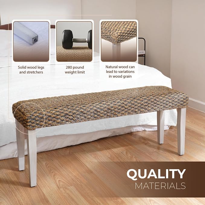 Solid Wood Acacia Indoor Bench - Image 7