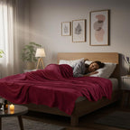 Utopia Bedding Soft Fleece Bed Blanket Queen Size Burgundy | Microfiber Plush - Image 6