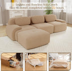 Boneless Sectional Couch, No Assembly Required, 117.3” L Shaped Modular Cloud - Image 9