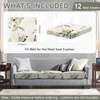 CALBODE 12 Pcs Stretch Indoor/Outdoor Seat Cushion Covers, - Image 2