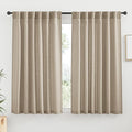 RYB HOME Linen Semi Sheer Curtains 63 inch Length by RYBHOME