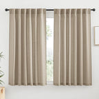 RYB HOME Linen Semi Sheer Curtains 63 inch Length by RYBHOME