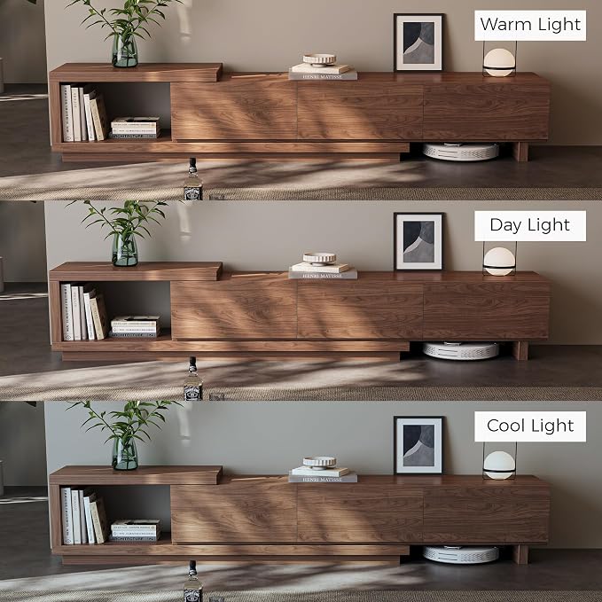 Extendable TV Stand for 65-100 Inches TVs – Walnut Entertainment Console - Image 9