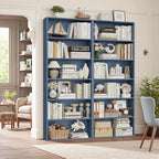 FOTOSOK 6-Tier Open Bookcase and Bookshelf Set of 2, Freestanding Display by FOTOSOK