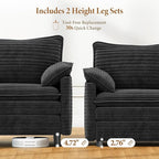 Vesgantti 142" U Shaped Sectional Cloud Couch, Large Cloud Modular Sectional - Image 3