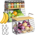 Magnetic Shelf for Fridge with Wood Lid, Fruit Potato and Onion Storage Bins by Ofiray-home