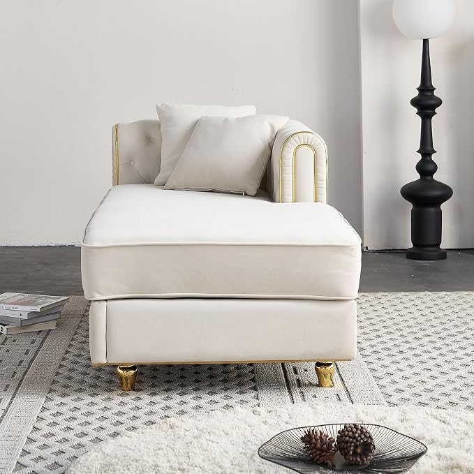Yogald 66.9'' Chesterfield Chaise Lounge - Image 4