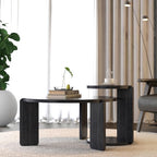 GDFStudio Round Nesting Coffee Table Set of 2, Modern Wooden Accent Side Table - Image 8