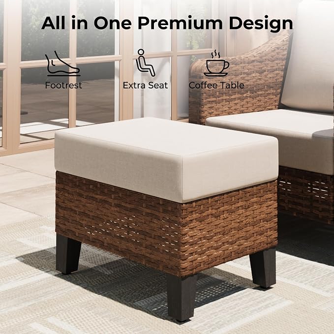 6-Piece Patio Conversation Sets, Outdoor Sectional Sofa - Image 7