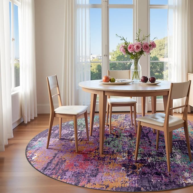 RELEANY Washable Round 8ft Area Rug - Image 2