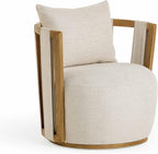 First of a Kind Swivel Chair in Cream Linen by FirstofaKind