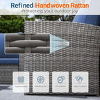 Wisteria Lane Patio Furniture Set, Wicker Outside Outdoor Furniture - Image 5