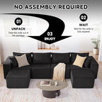 Weture 135.4" Cloud Couch Sectional, Modular Sectional Sofa - Image 5