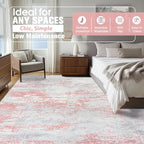 Aelenmu 10x14 Area Rugs for Living Room Washable Dining Room Pink | Modern - Image 2