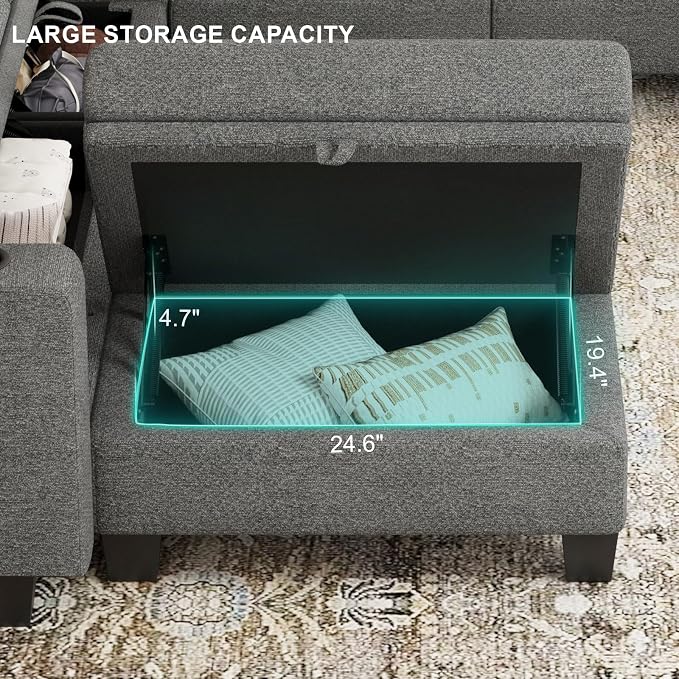 Belffin Standard Ottoman with Storage - Image 3
