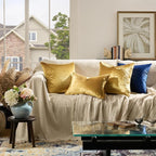 GIGIZAZA Gold Velvet Pillow Covers 18x18 Decorative Pillows Pack of 2 | Throw - Image 6