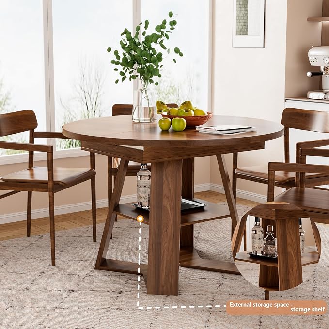 43.3in-59in Extendable Round Dining Table - Image 3