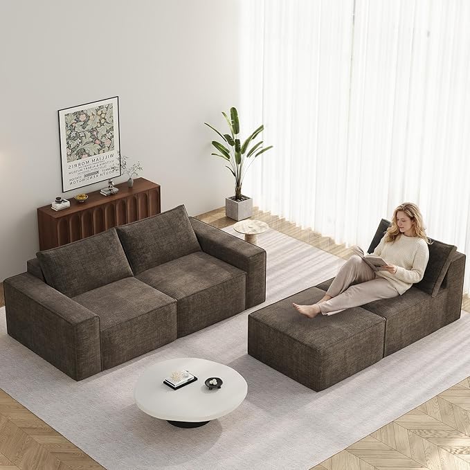 Vesgantti 114" Modular Boneless Couch, Modern 3 Seater Sectional Sofa - Image 3