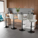 Nalupatio Modern Bar Stools Set of 4, Adjustable Faux Leather Upholstered - Image 6