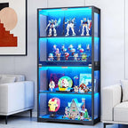 Display Cabinet with Glass Doors, Curio Cabinet with 3 LED Lights and Human by Unknown
