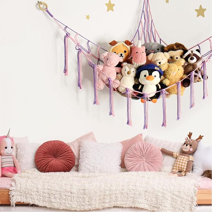mirolam Large Stuffed Animal Hammock Corner Net - Image 3