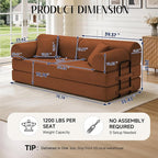 79'' Convertible Sofa Bed, 6 in 1 Folding Floor Futon Couch Sleeper - Image 2