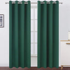 Dark Green Blackout Curtains/52 x 84 Inch Long/Set of 2 Curtain Panels/Thermal by Lemomo