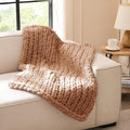 L'AGRATY Chunky Knit Throw Blanket by LAGRATY