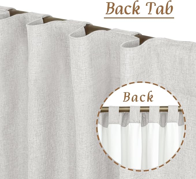 100% Blackout Linen Curtains 63 Inches - Image 6