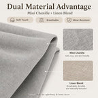 Mini Chenille Linen Blend Upholstery Fabric by the Yard, 57 Inch Wide Soft - Image 2
