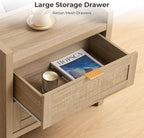SICOTAS Rattan Nightstand Bedside Table - Image 4