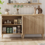 Homleke Buffet Cabinet with Storage, Modern Fluted Accent Sideboard with Doors - Image 7