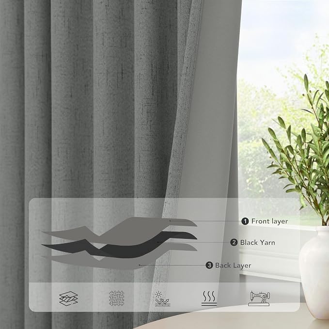 Linen Textured Black Out Blinds - Image 6
