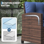 GarveeHome 3-Piece Outdoor Wicker Sofa Set, PE Rattan Patio Furniture - Image 3