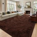 10x14 Extra Large Brown Fluffy Area Rug Non-Slip - Image 2