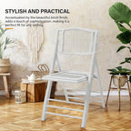 VINGLI Bamboo Folding Chair, Foldable Dining Wood Chairs Comfortable Seat - Image 5