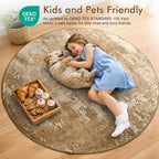 4Ft Round Area Rugs for Living Room, Soft Non-Slip Washable Rugs Modern - Image 5