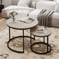 Otterease Nesting Tables Set of 2, Round Coffee Table, Small Nesting Coffee by Otterease