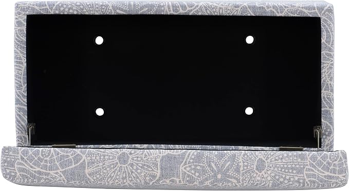 Linon Stone Upholstered Storage Stephanie Ottoman - Image 13