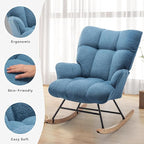 SAETSFEG Rocking Chair Nursery Teddy Upholstered Glider Rocker Rocking Accent - Image 3